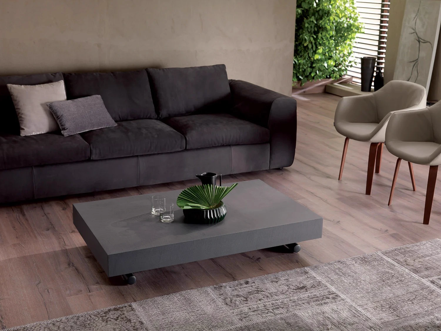 Стол Трансформер Newood CM90 – Cement Dove Grey — Ozzio Italia, дерево, фото 5