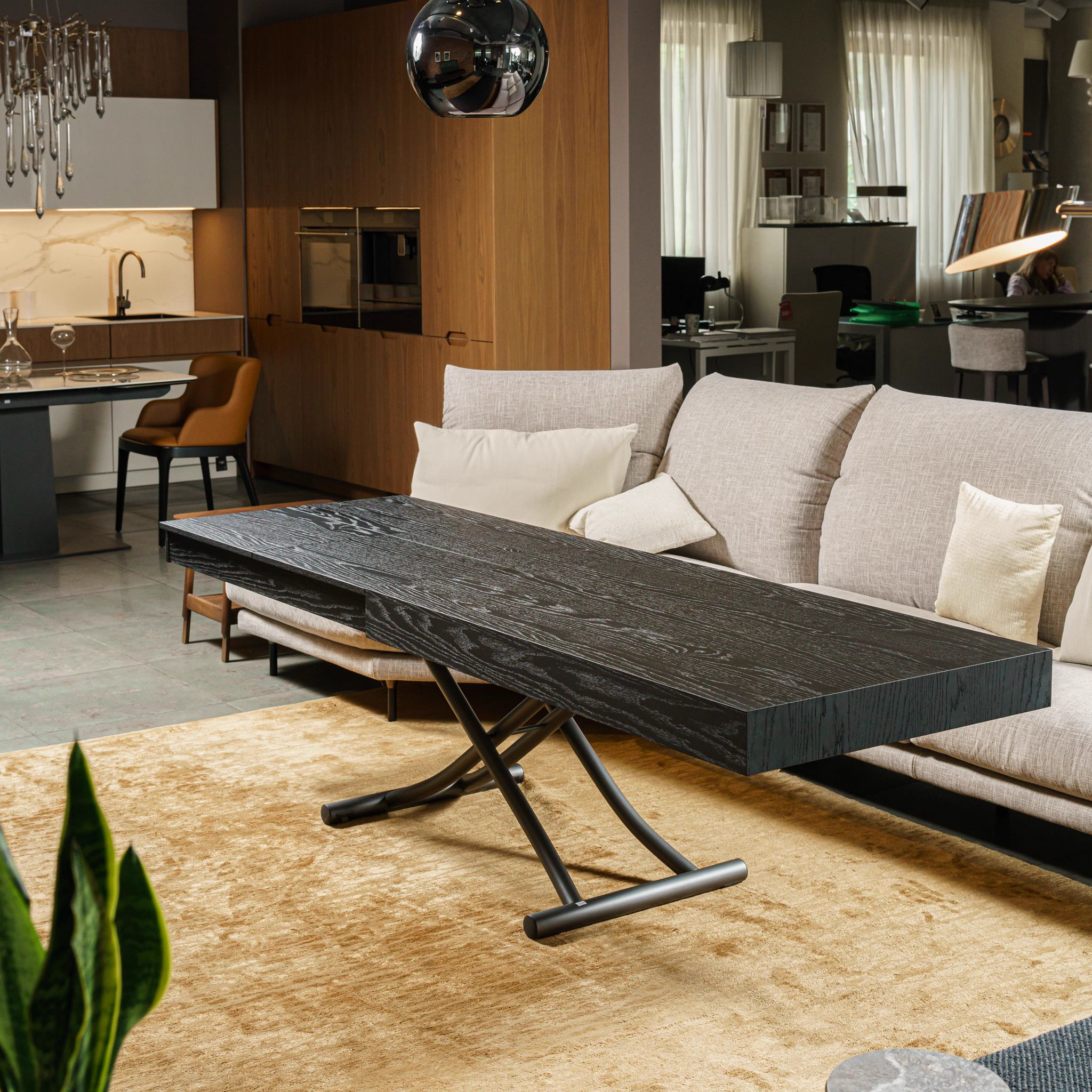 Стол Трансформер Newood PW94 – Wood Wild Carbone Oak — Ozzio Italia, дерево, фото 2