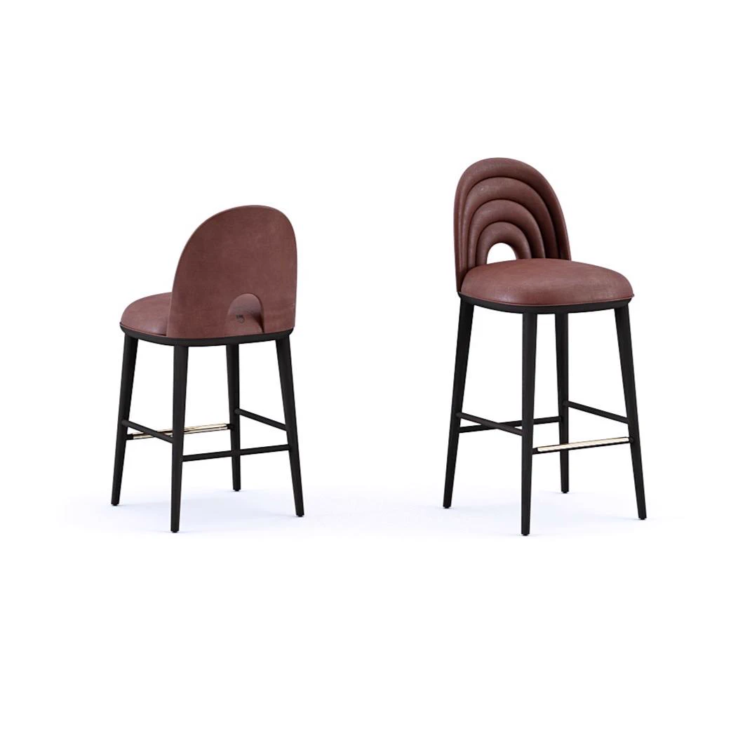 Каркас и наполнение: дерево. Современный дизайн Барный стул Echo Barstool — Paolo Castelli, ткань