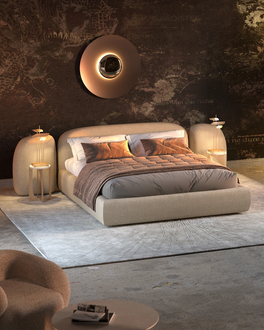 Кровать Vao Bed — Paolo Castelli, ткань, фото 4