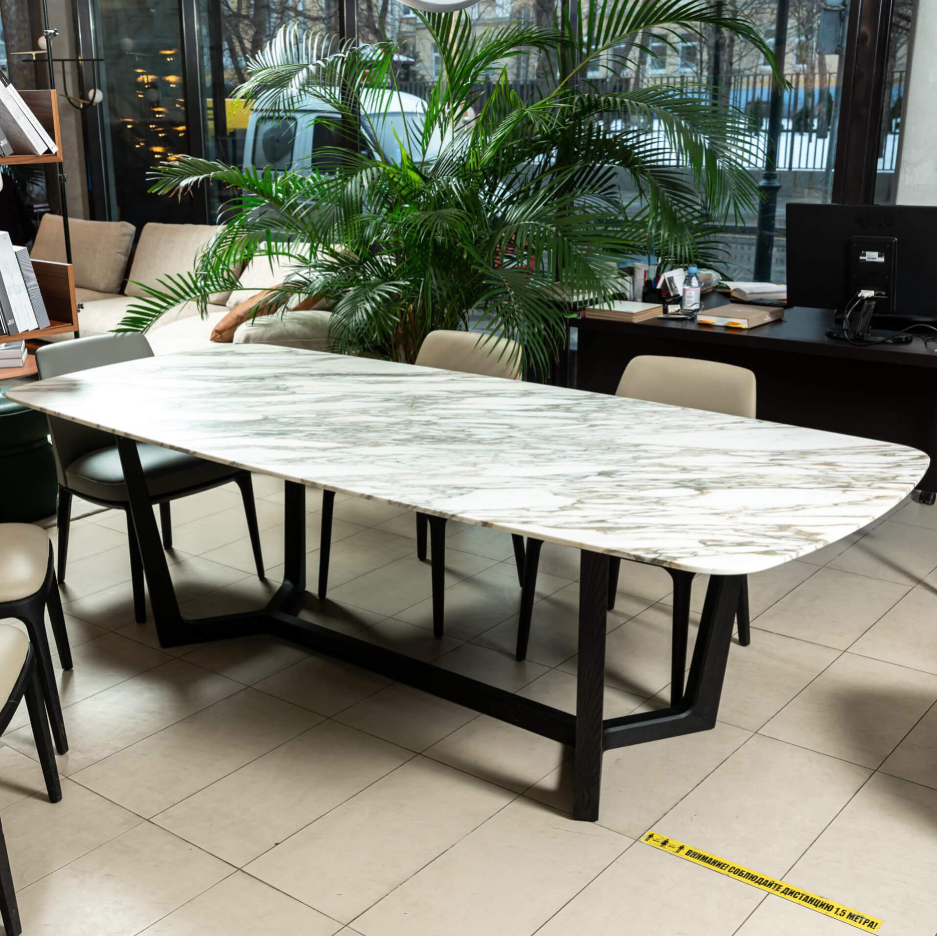 Стол Concorde calacatta oro levigato/olmo nero 240 — Poliform, мрамор, фото 2