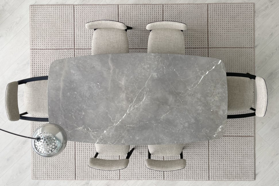 Стол Curve 245 Grey Stardust Matt — Poliform, кожа, фото 3