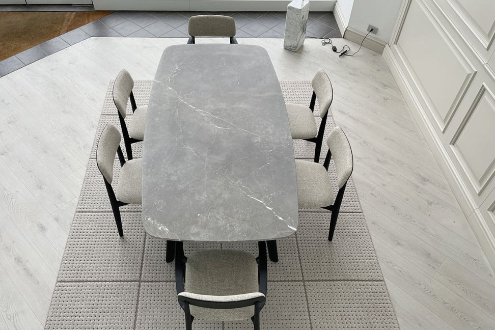 Стол Curve 245 Grey Stardust Matt — Poliform, кожа, фото 4