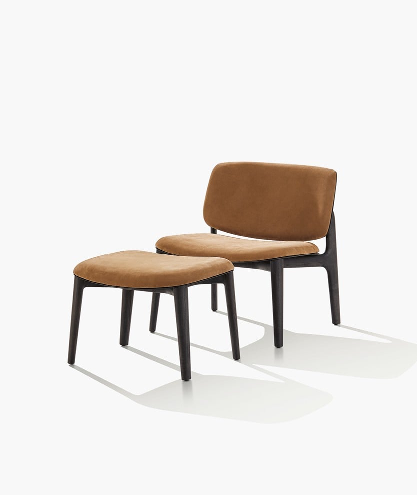 Пуф Curve Agadir 01 Sabbia — Poliform, кожа