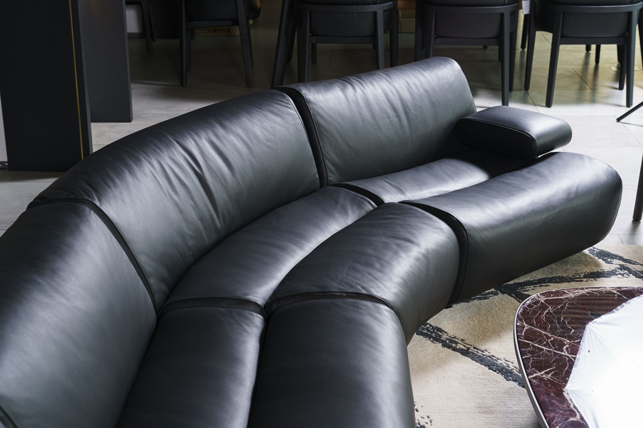Модульный диван Ernest Leather black — Poliform, кожа, фото 6