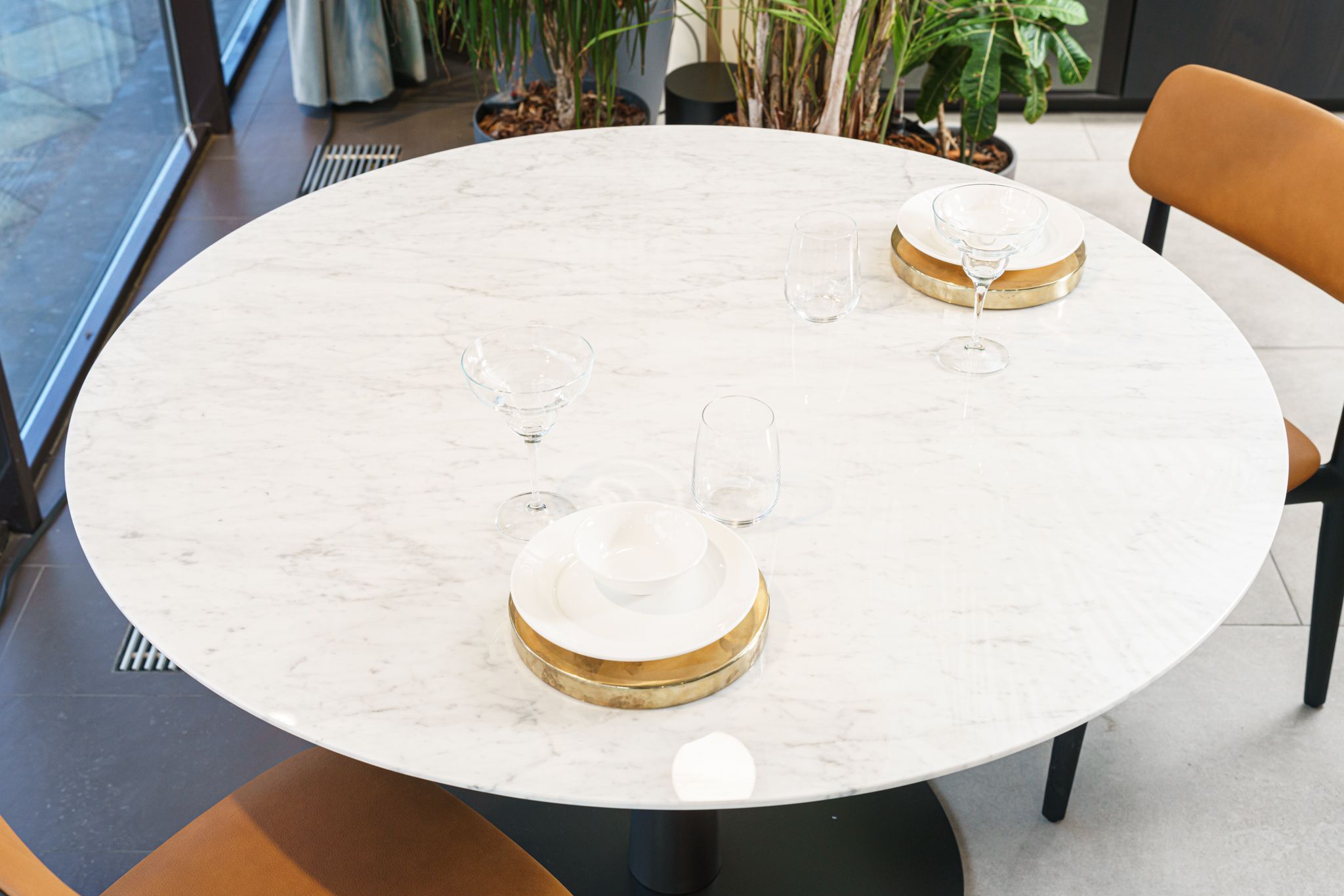 Стол Flute Bianco Carrara 125 — Poliform, мрамор, фото 4