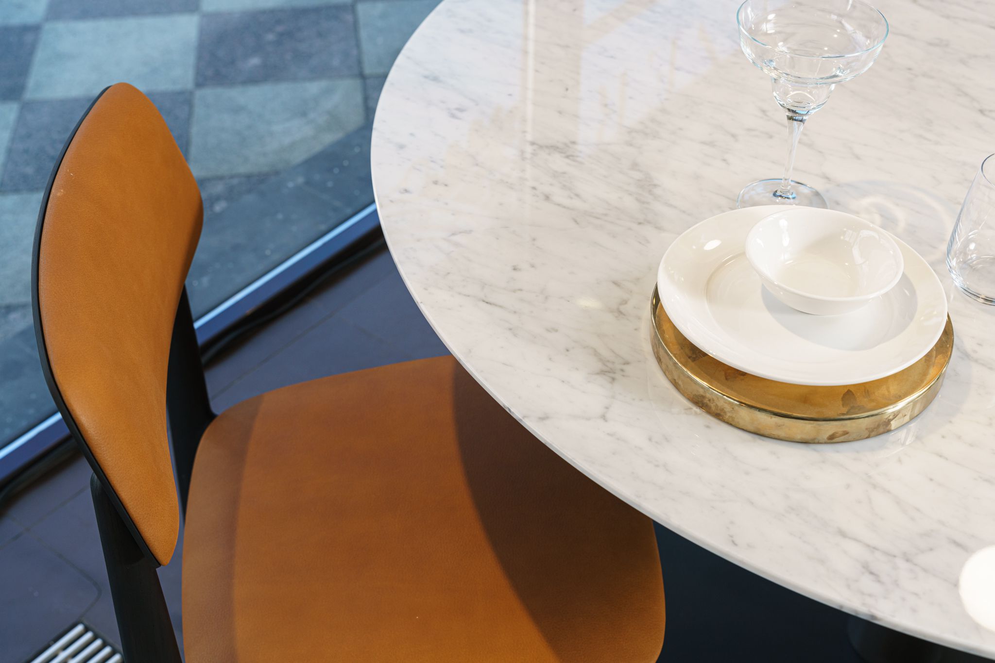 Стол Flute Bianco Carrara 125 — Poliform, мрамор, фото 6