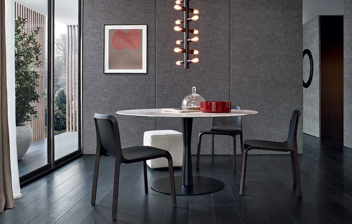 Стол Flute Bianco Carrara 125 — Poliform, мрамор