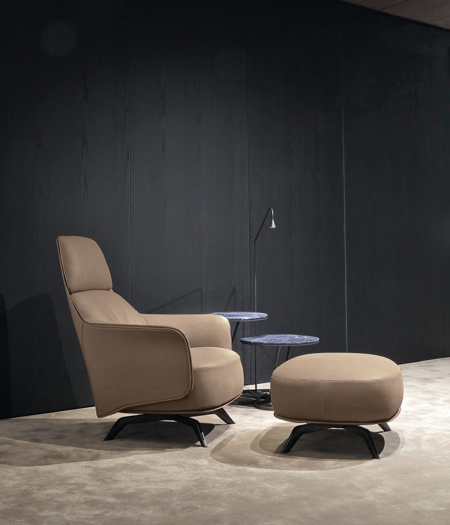 Пуф к креслу Kaori Lounge — Poliform, кожа