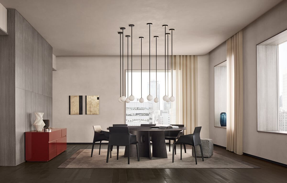 Круглый стол мраморный Kensington 200 Sahara noir — Poliform, мрамор