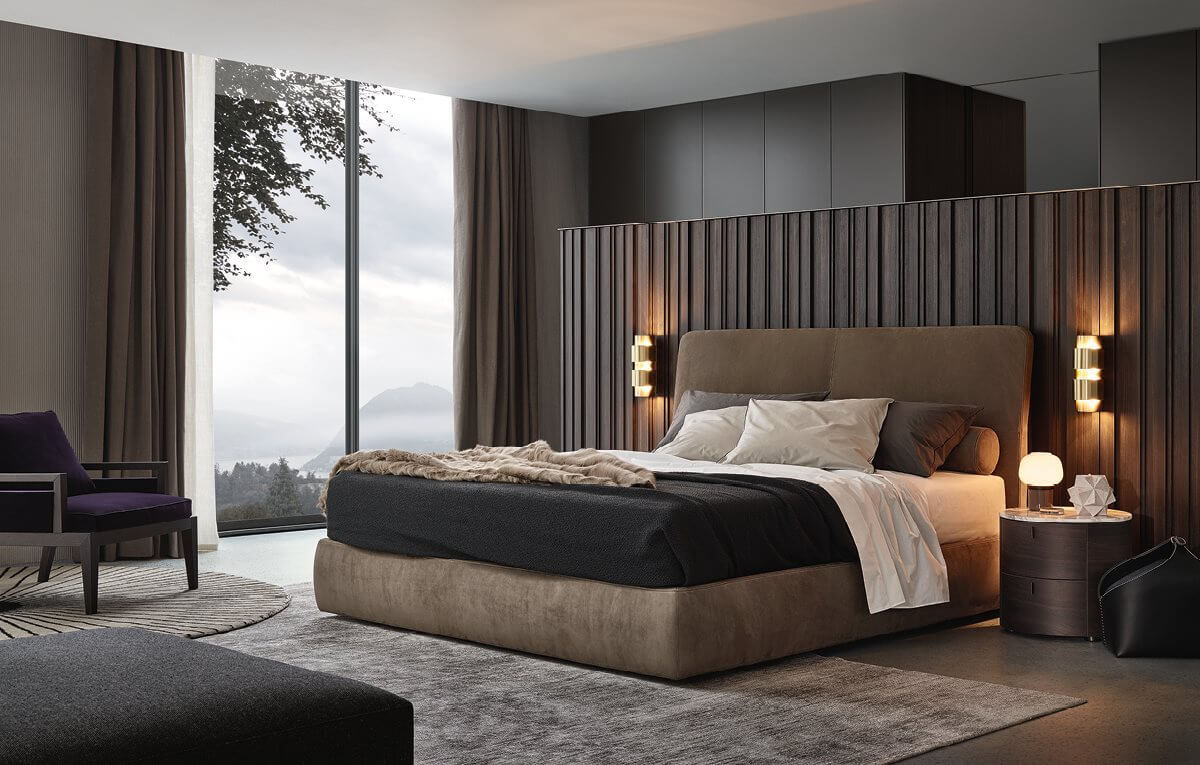 Кровать Laze — Poliform, кожа, фото 5