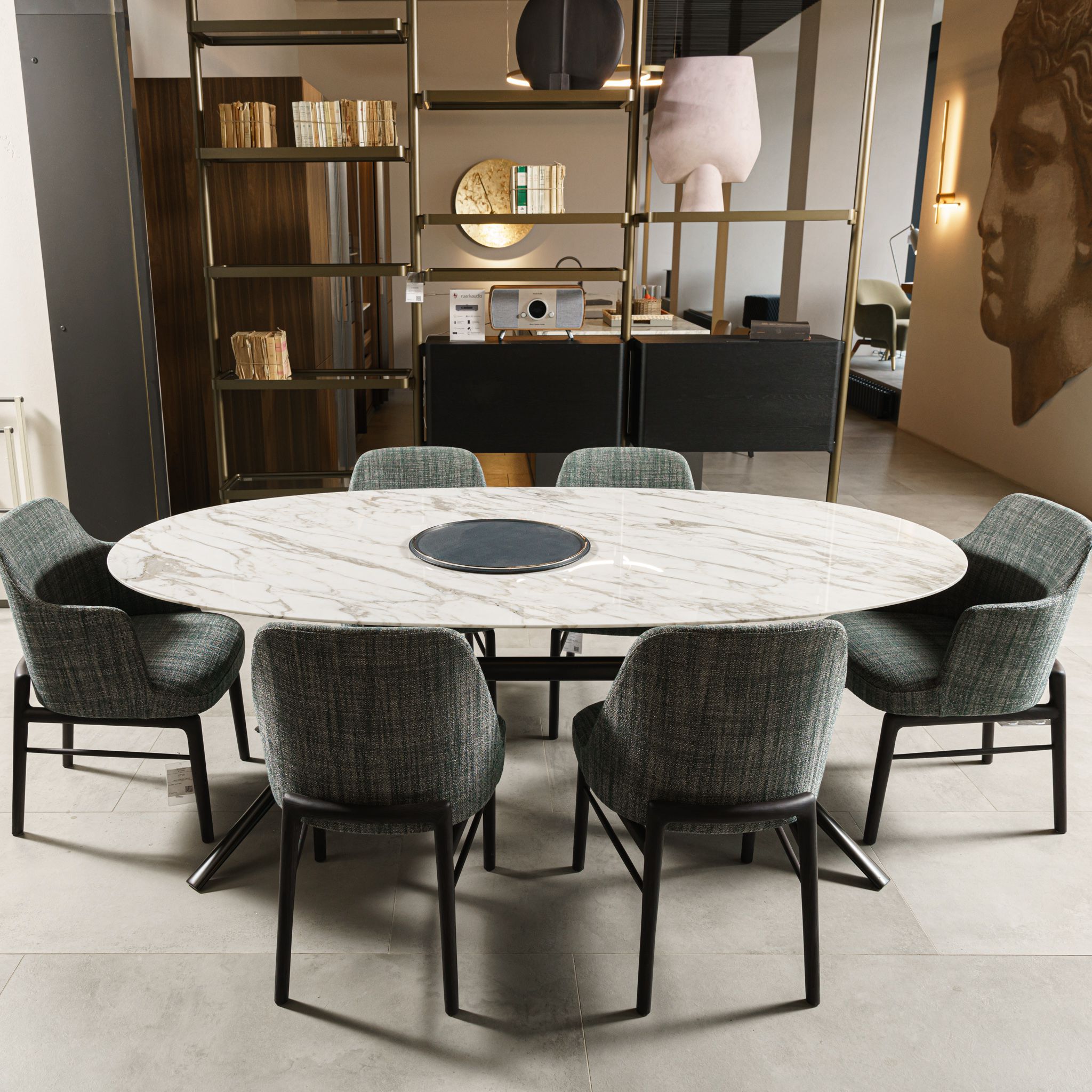 Стол Mondrian Calacatta oro lucido — Poliform, мрамор, фото 2
