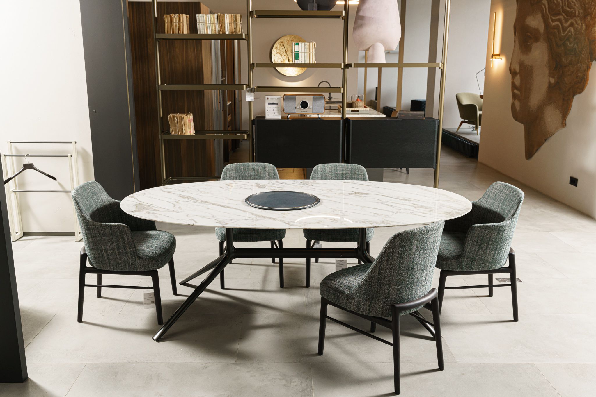 Стол Mondrian Calacatta oro lucido — Poliform, мрамор, фото 4
