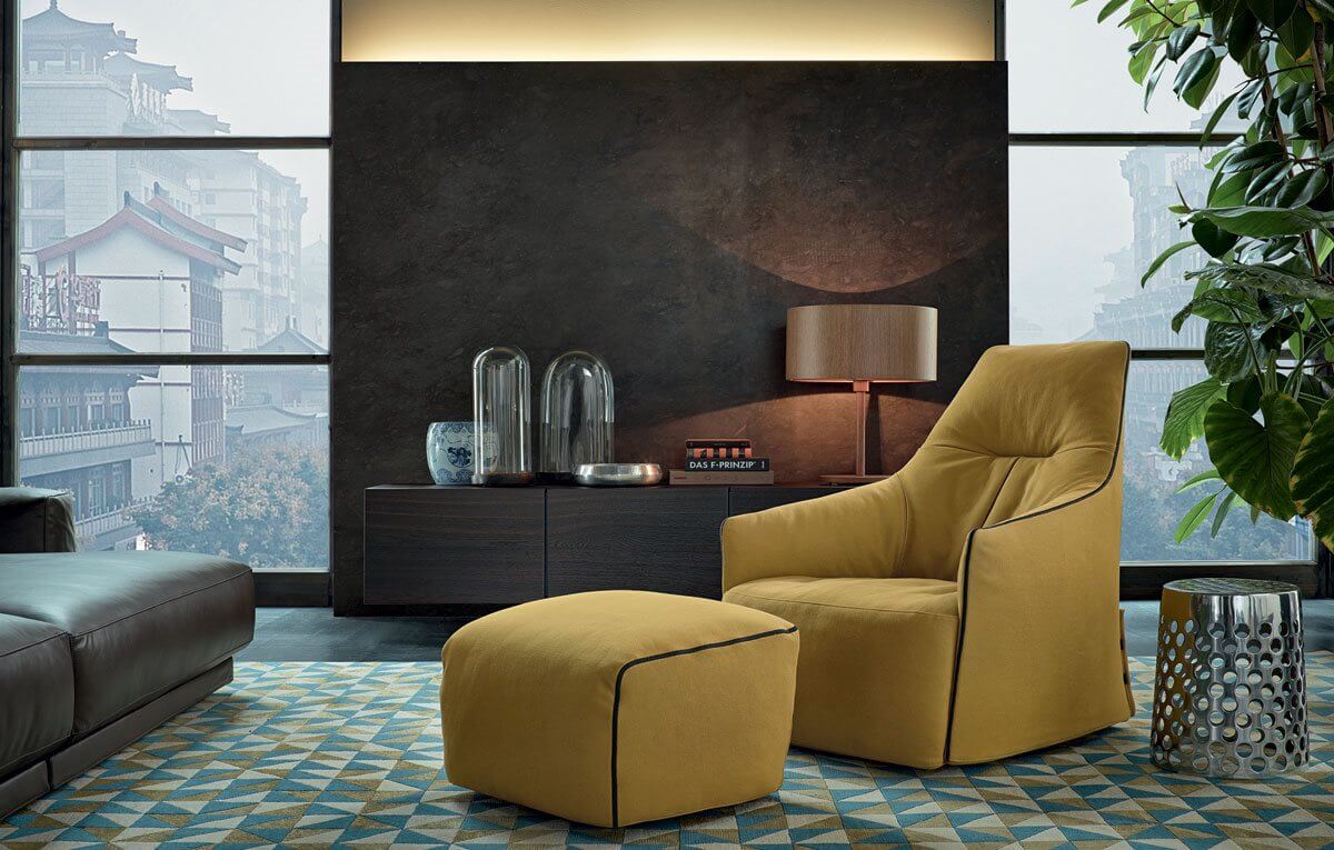 Кресло Santa Monica Lounge — Poliform, кожа, фото 5