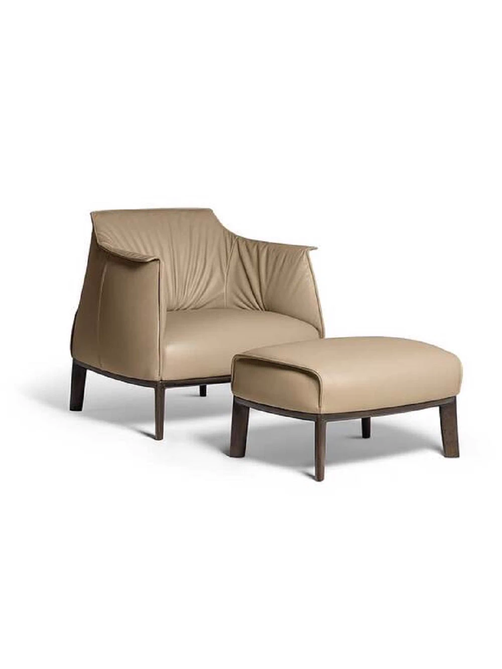 Банкетка Archibald Ottoman with Wood Base — Poltrona Frau, кожа, фото 4