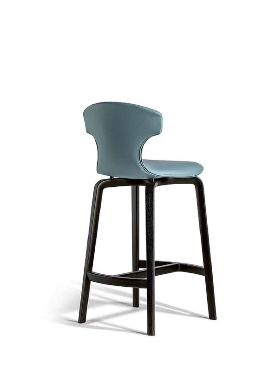 Барный стул Montera Mas Stool Wooden Base — Poltrona Frau, кожа, фото 2