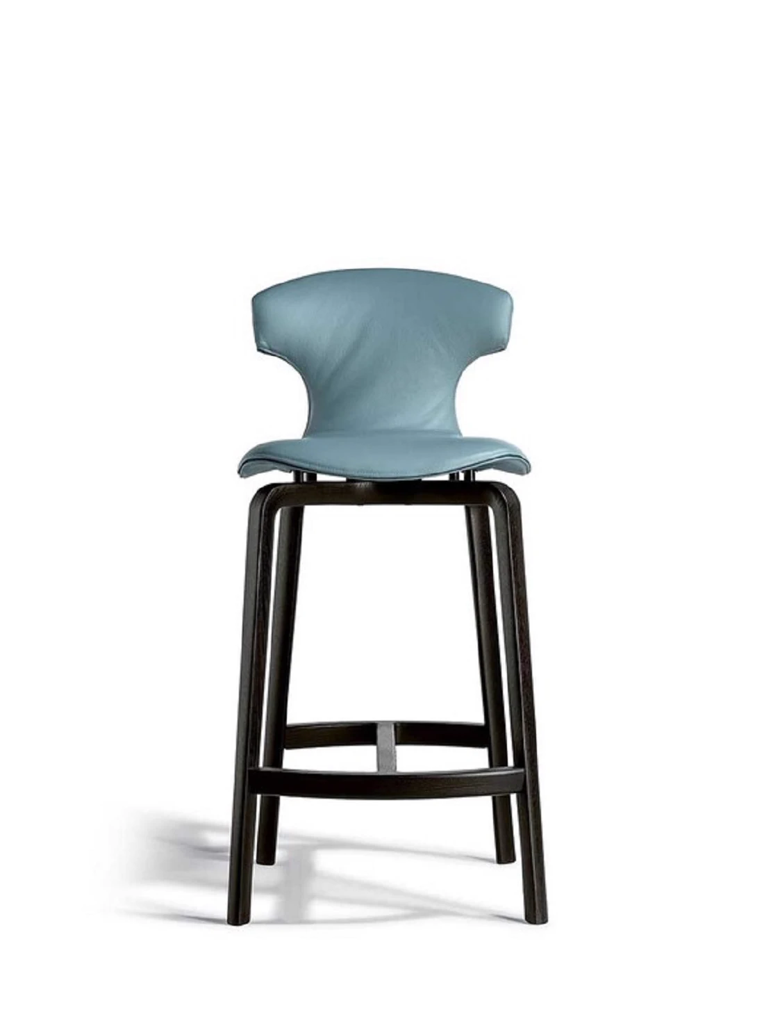 Барный стул Montera Mas Stool Wooden Base — Poltrona Frau, кожа, фото 5