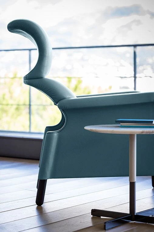 Кресло Sanluca Steel Blue — Poltrona Frau, кожа, фото 2