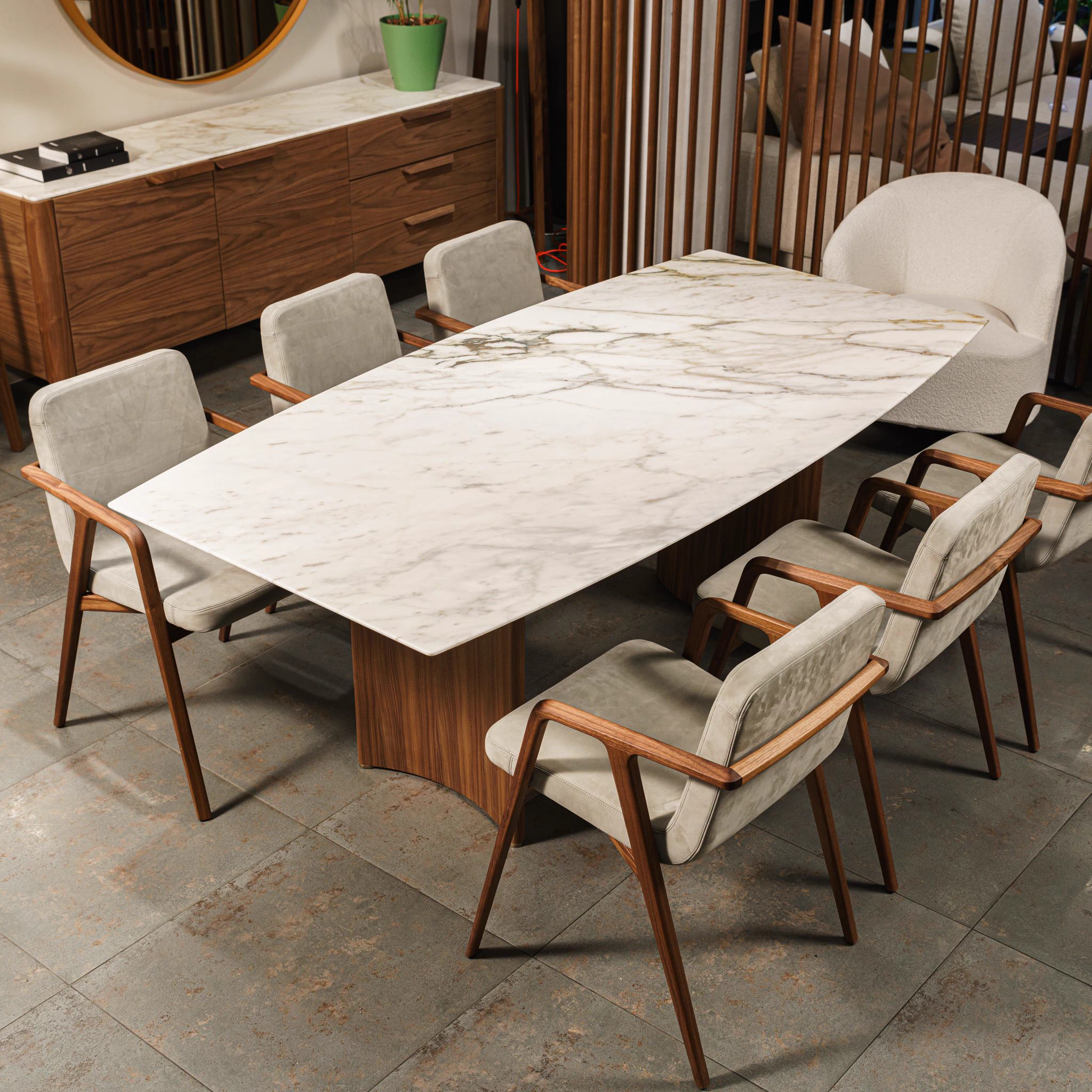 Стол Beam Marmo Bianco Carrara — Porada, мрамор