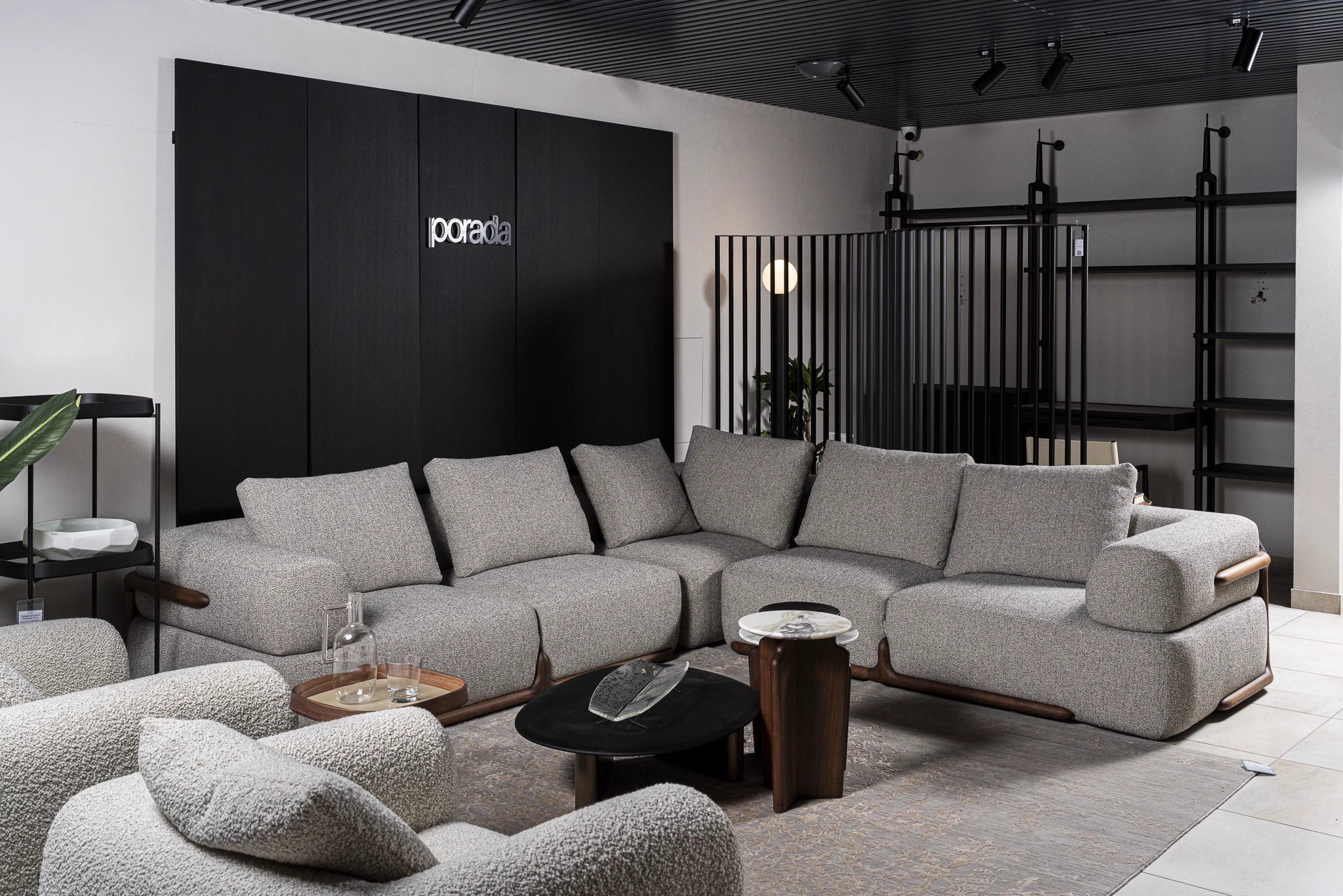 Диван Klem Twist 000/Canaletto walnut — Porada, кожа, фото 2