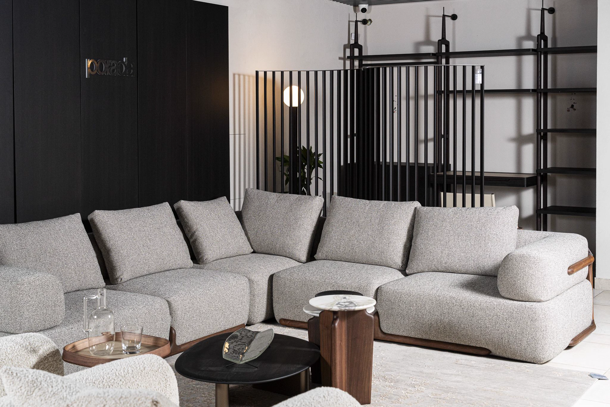 Диван Klem Twist 000/Canaletto walnut — Porada, кожа, фото 4