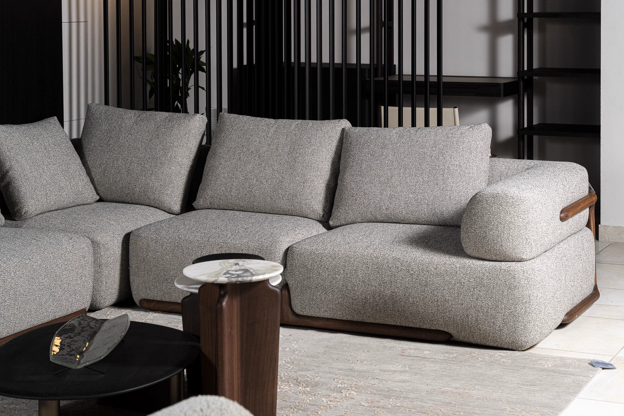 Диван Klem Twist 000/Canaletto walnut — Porada, кожа, фото 5