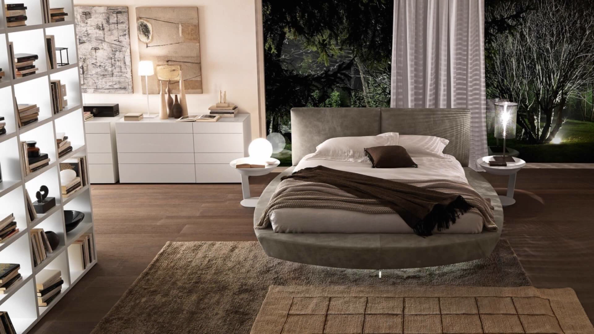 Круглая кровать Zero — Presotto, кожа, фото 3