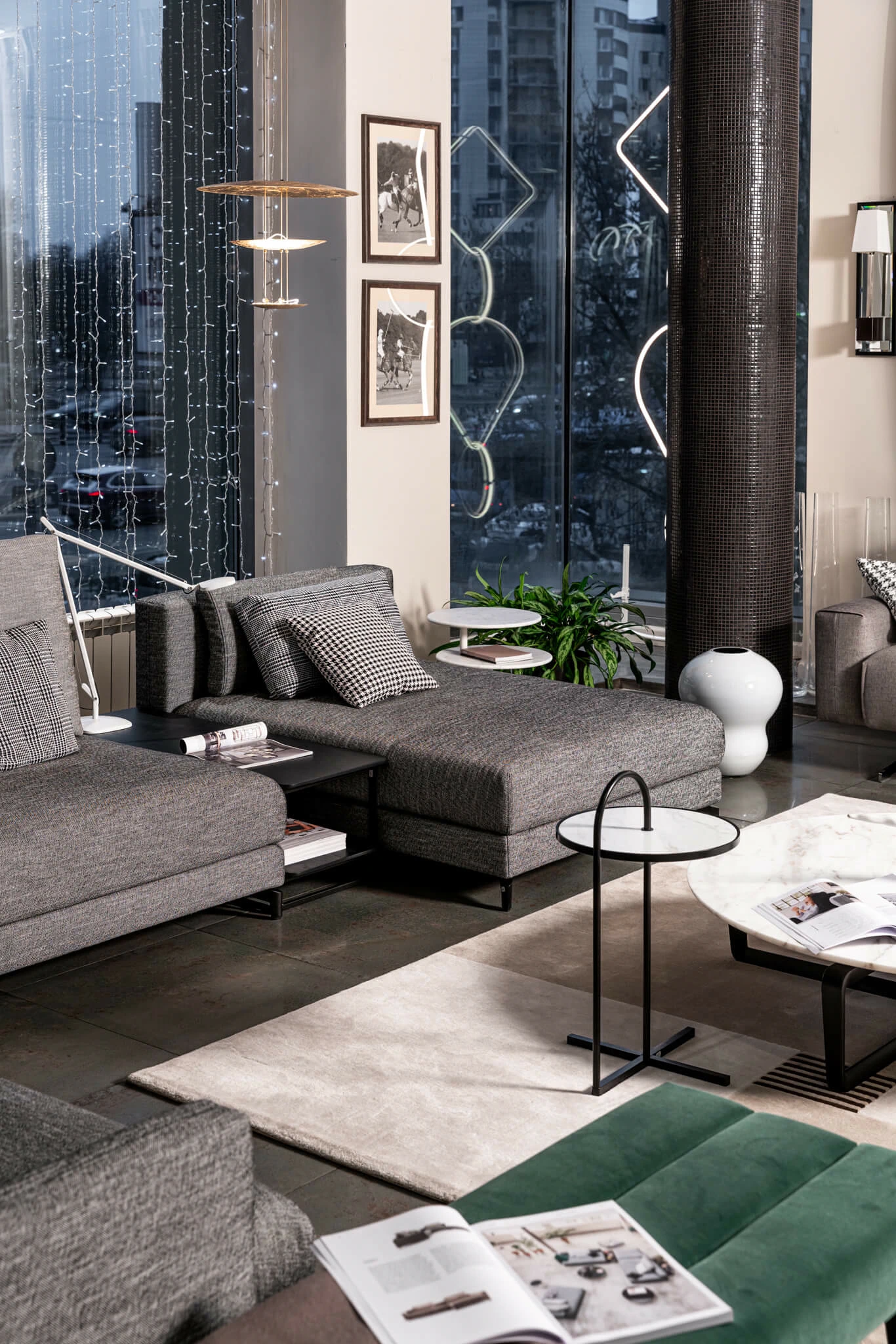 Диван угловой Nuvola Black white patterned — Rolf-benz, текстиль, фото 3