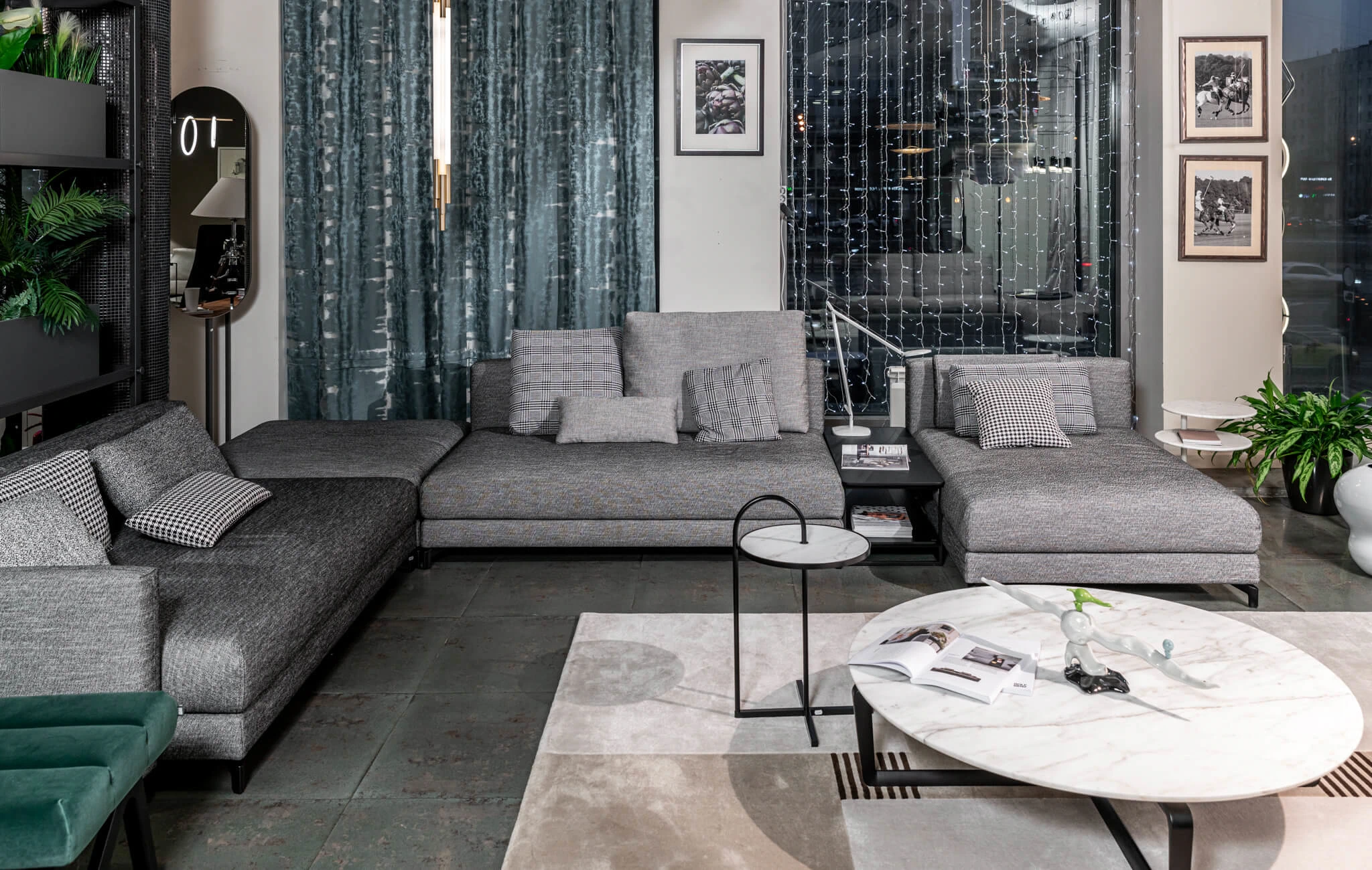 Диван угловой Nuvola Black white patterned — Rolf-benz, текстиль, фото 5