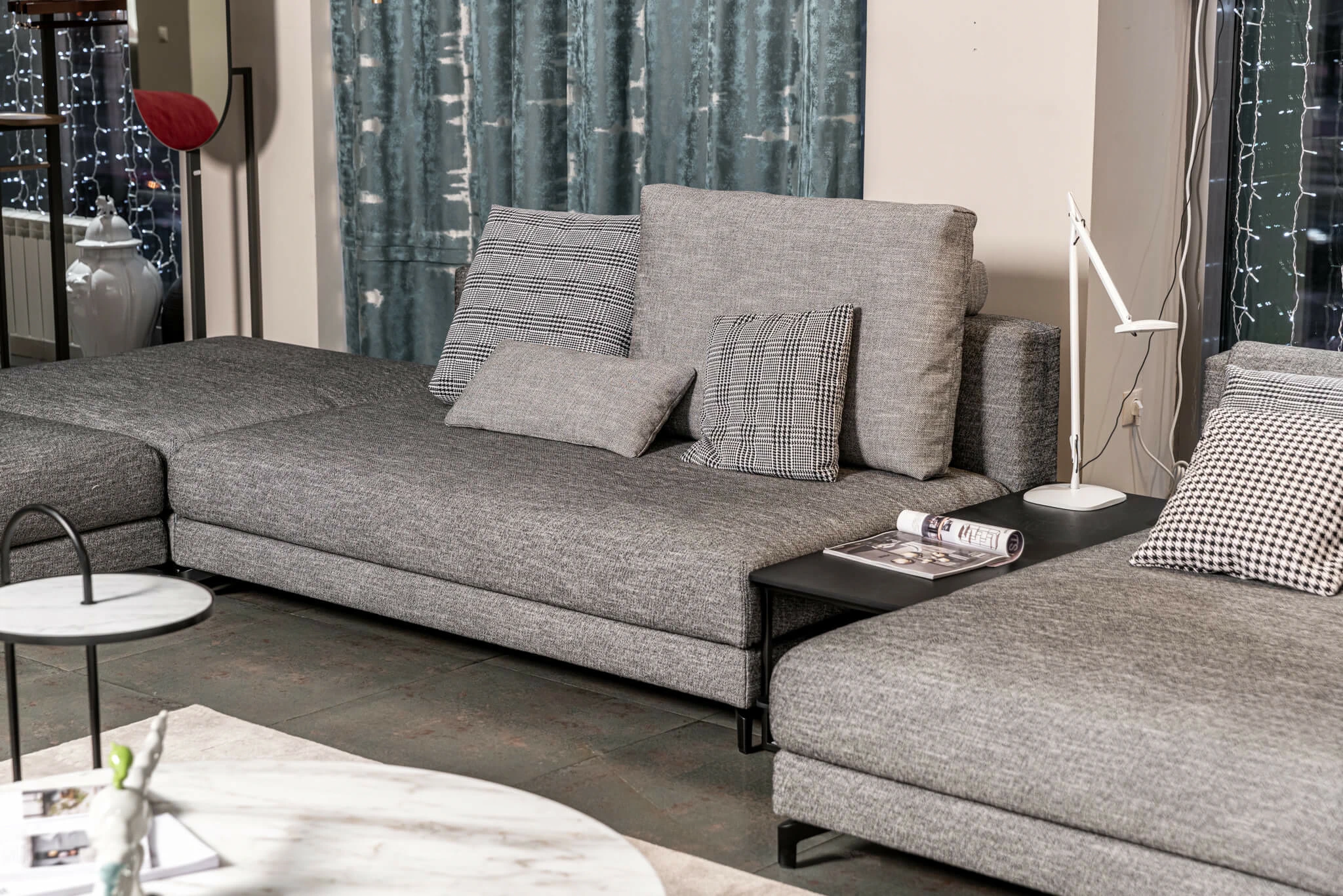 Диван угловой Nuvola Black white patterned — Rolf-benz, текстиль, фото 6