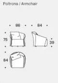 Кресло Bustier — Saba, текстиль, фото 6