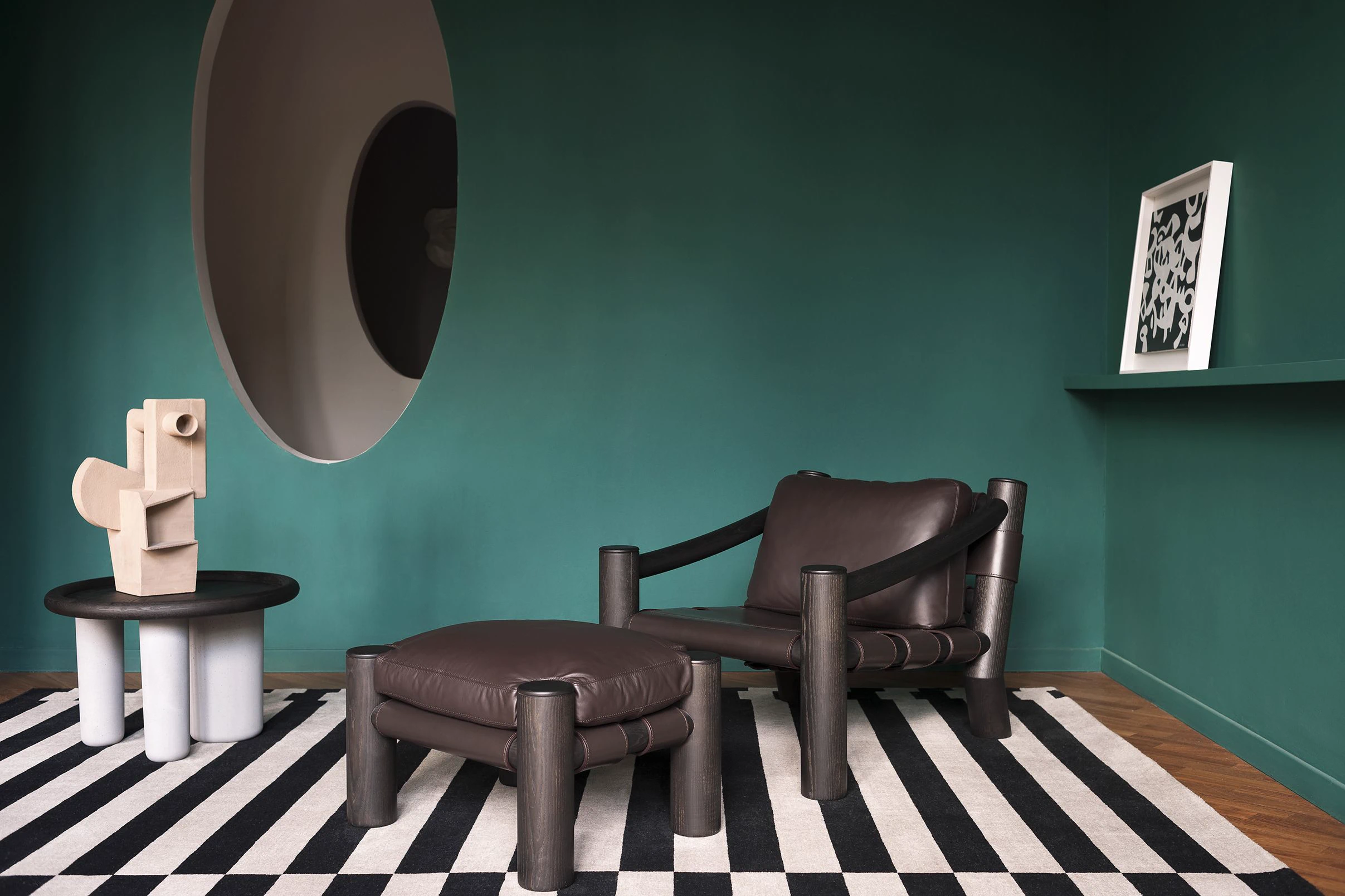 Каркас и наполнение: дерево. Современный дизайн Банкетка Elephant Ottoman — Tacchini, кожа, фото 3