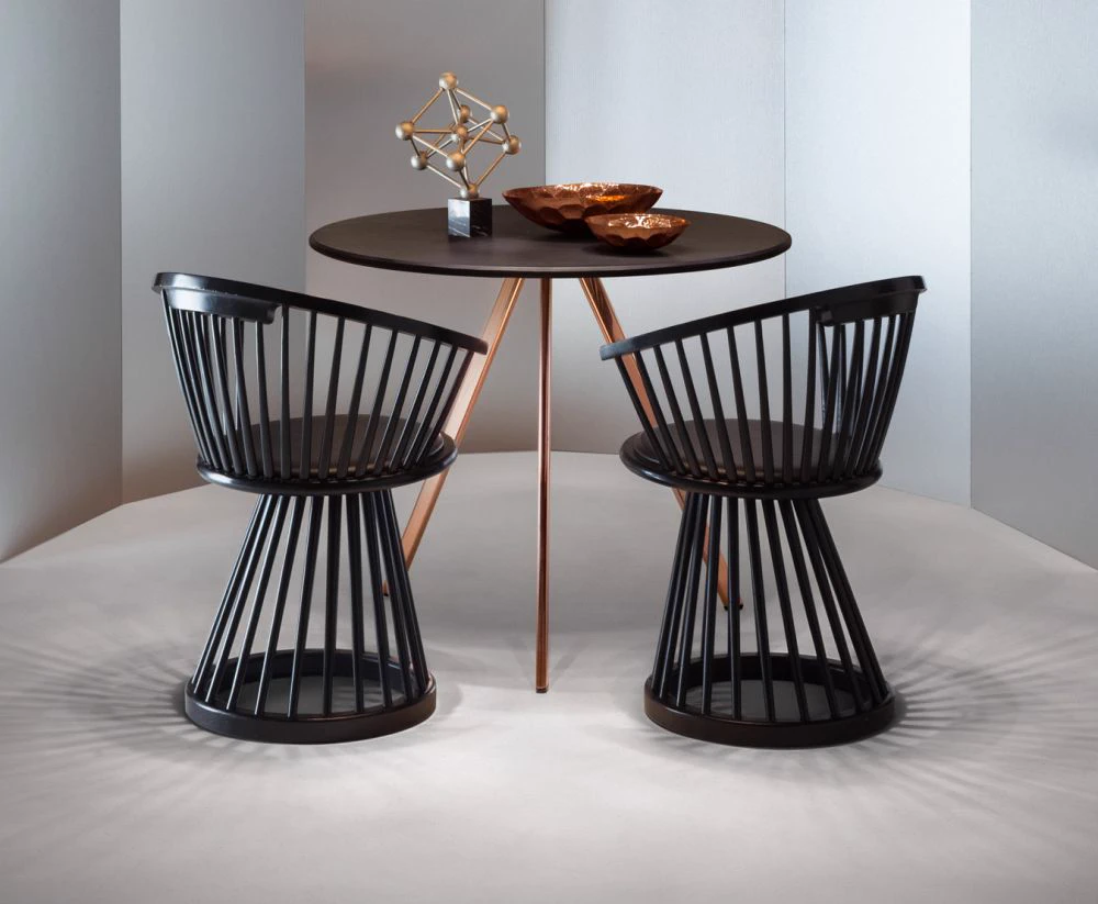 Каркас и наполнение: дерево. Современный дизайн Стул Fan Dining Chair — Tom Dixon, кожа, фото 3