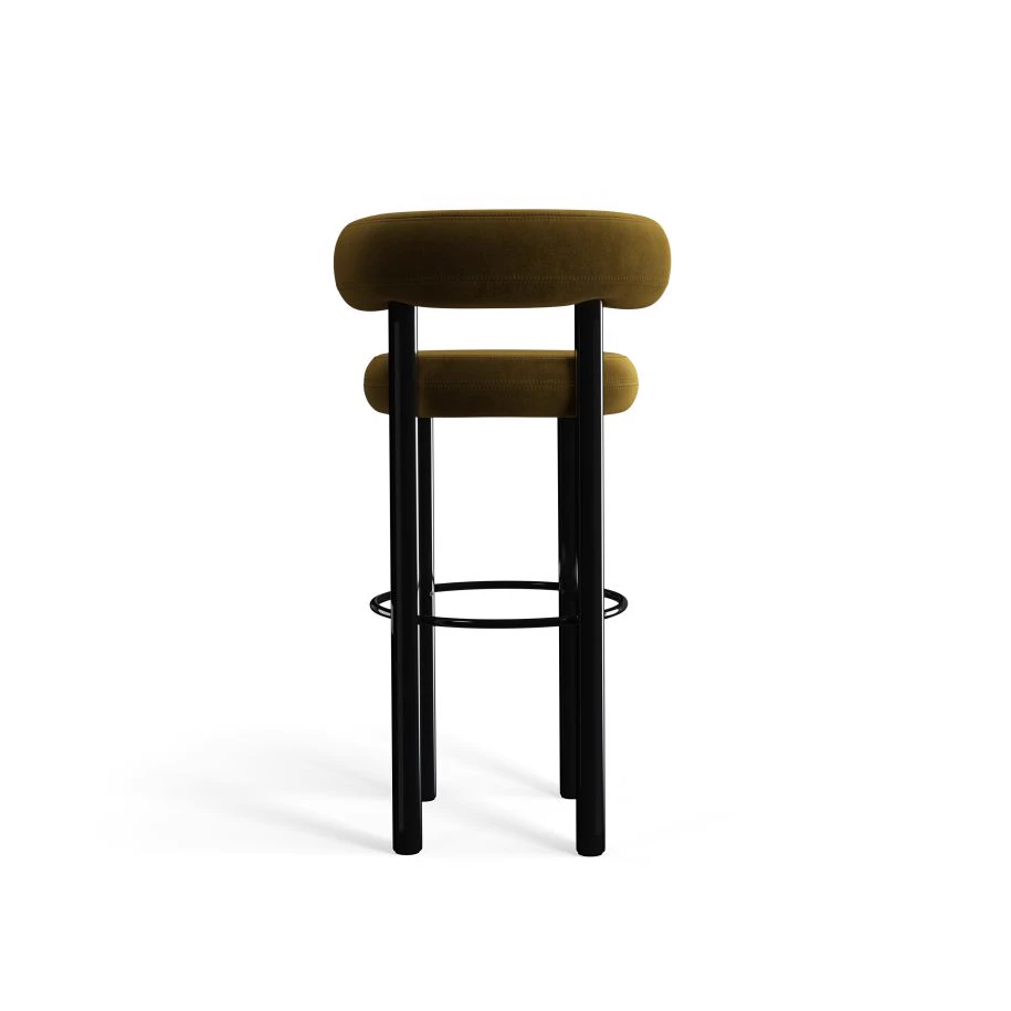 Каркас и наполнение: металл, ППУ. Современный дизайн Барный стул Fat Black Steel — Tom Dixon, текстиль, фото 3