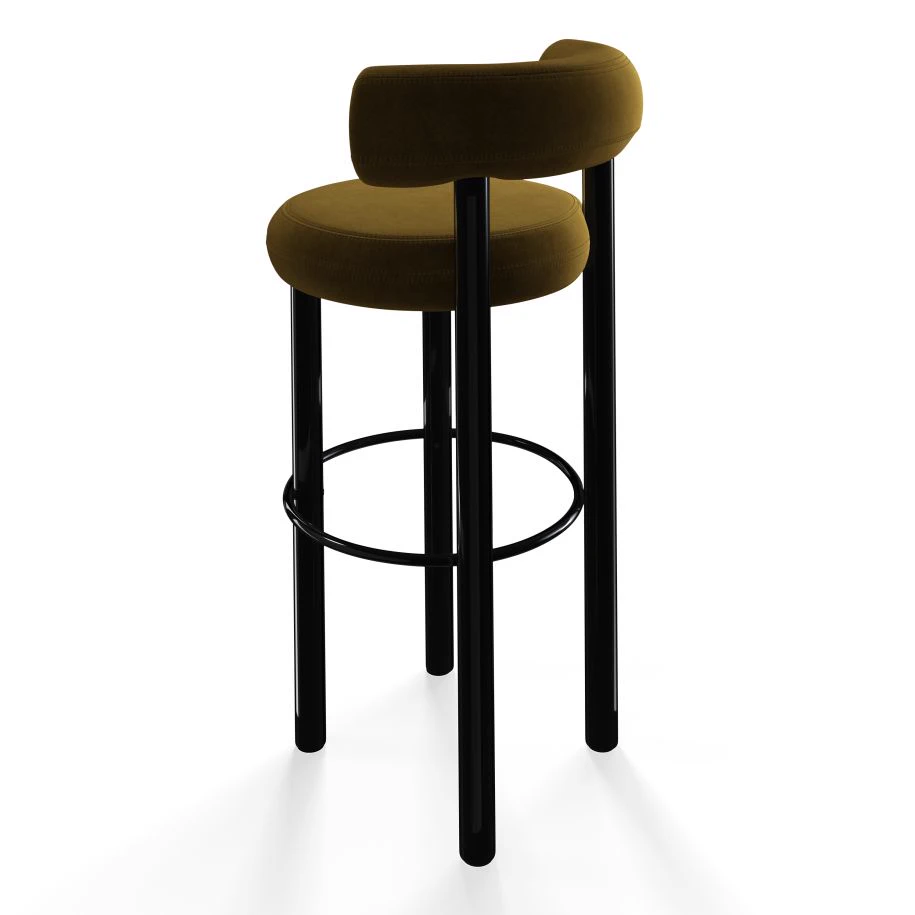 Каркас и наполнение: металл, ППУ. Современный дизайн Барный стул Fat Black Steel — Tom Dixon, текстиль, фото 6