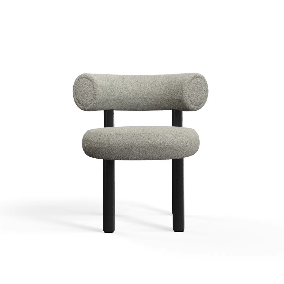 Каркас и наполнение: дерево. Современный дизайн Стул Fat Wood Dining Chair — Tom Dixon, ткань