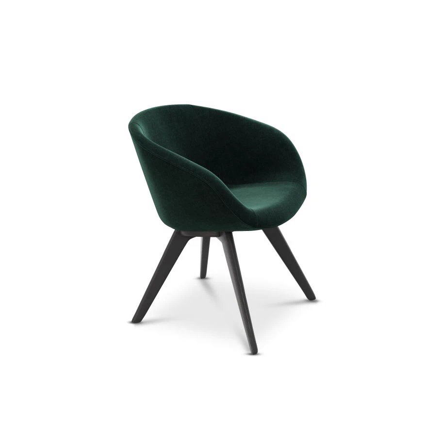 Каркас и наполнение: дерево. Современный дизайн Стул Scoop Low Back Chair — Tom Dixon, ткань, фото 2
