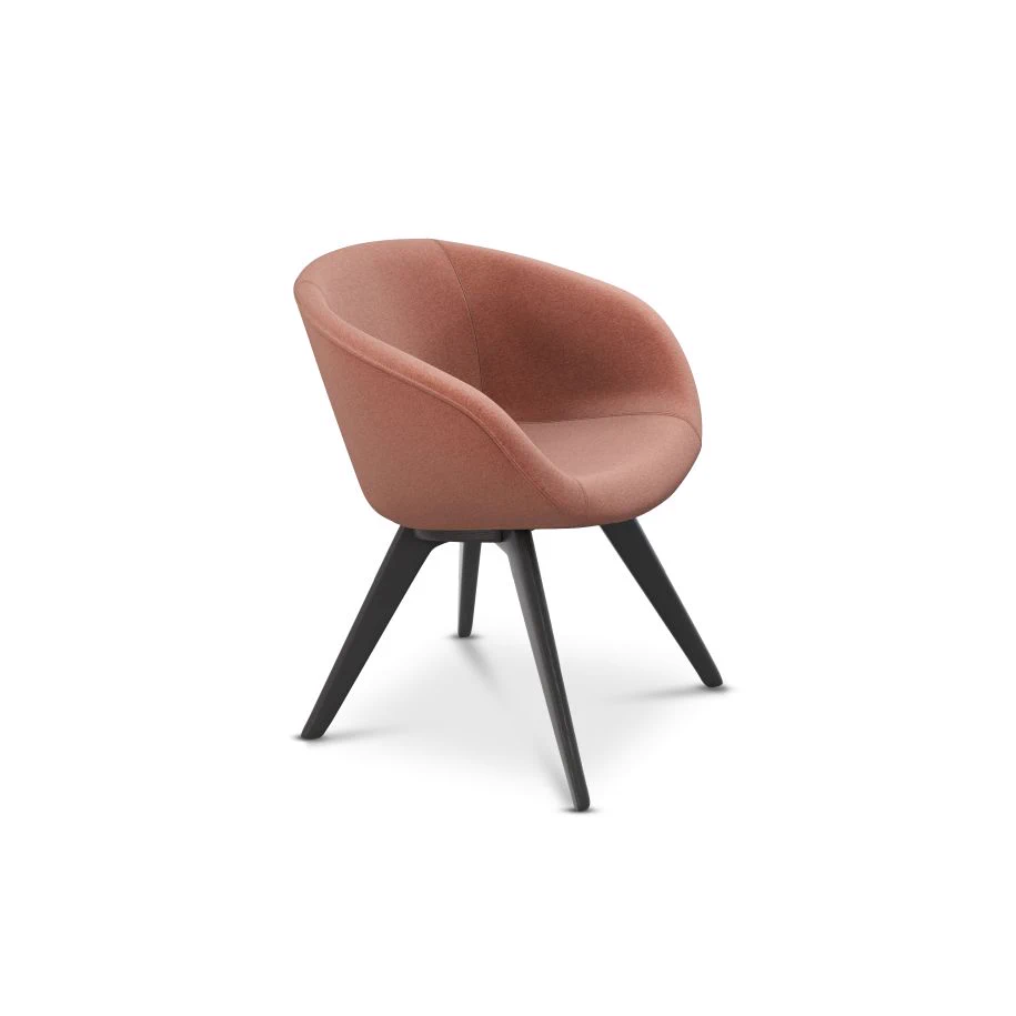 Каркас и наполнение: дерево. Современный дизайн Стул Scoop Low Back Chair — Tom Dixon, ткань, фото 3