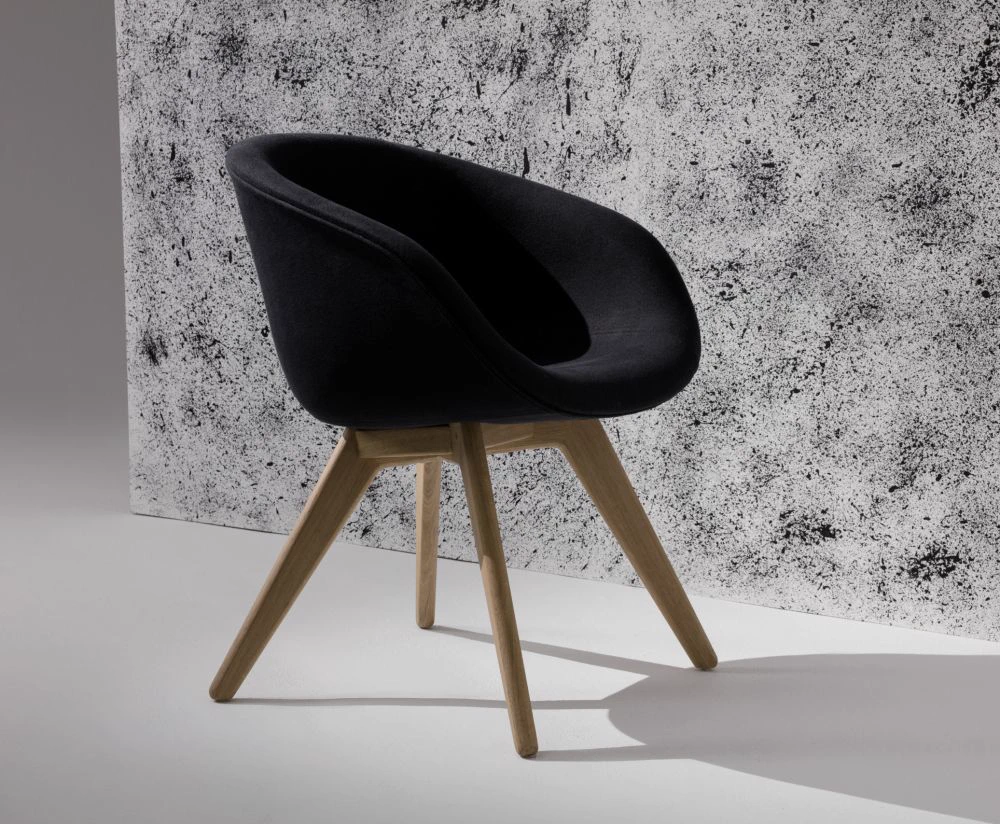 Каркас и наполнение: дерево. Современный дизайн Стул Scoop Low Back Chair — Tom Dixon, ткань, фото 6