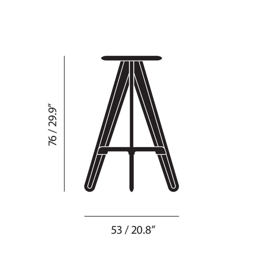 Каркас и наполнение: дерево. Современный дизайн Барный стул Slab Bar Stool Black — Tom Dixon, дерево, фото 4