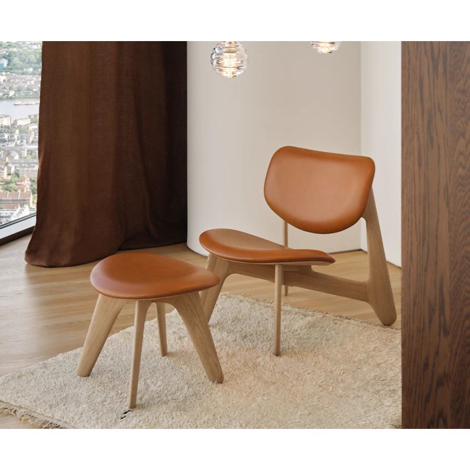 Каркас и наполнение: дерево. Современный дизайн Банкетка Slab Ottoman Natural Leather — Tom Dixon, кожа, фото 4