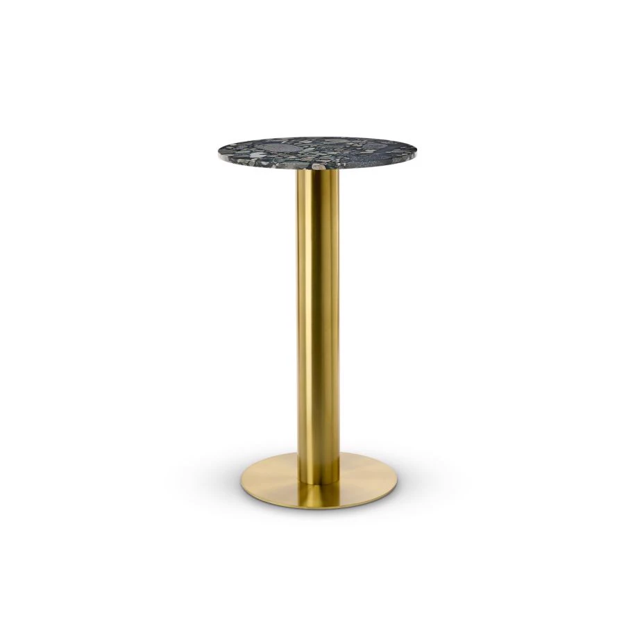 Стол Tube High Table Brass Pebble Marble Top — Tom Dixon, мрамор