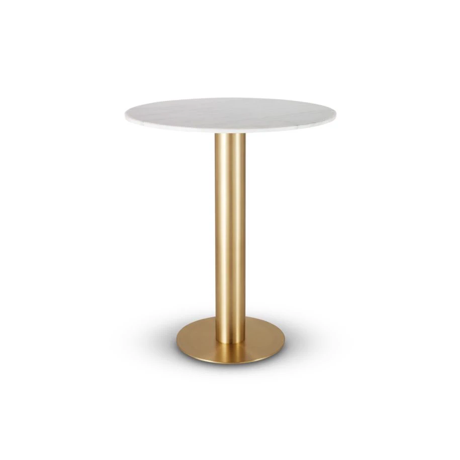 Стол Tube High Table Brass White Marble — Tom Dixon, мрамор