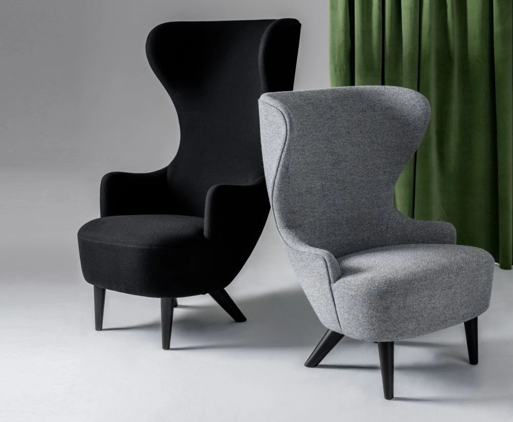 Каркас и наполнение: дерево. Современный дизайн Кресло Wingback Chair — Tom Dixon, текстиль, фото 5