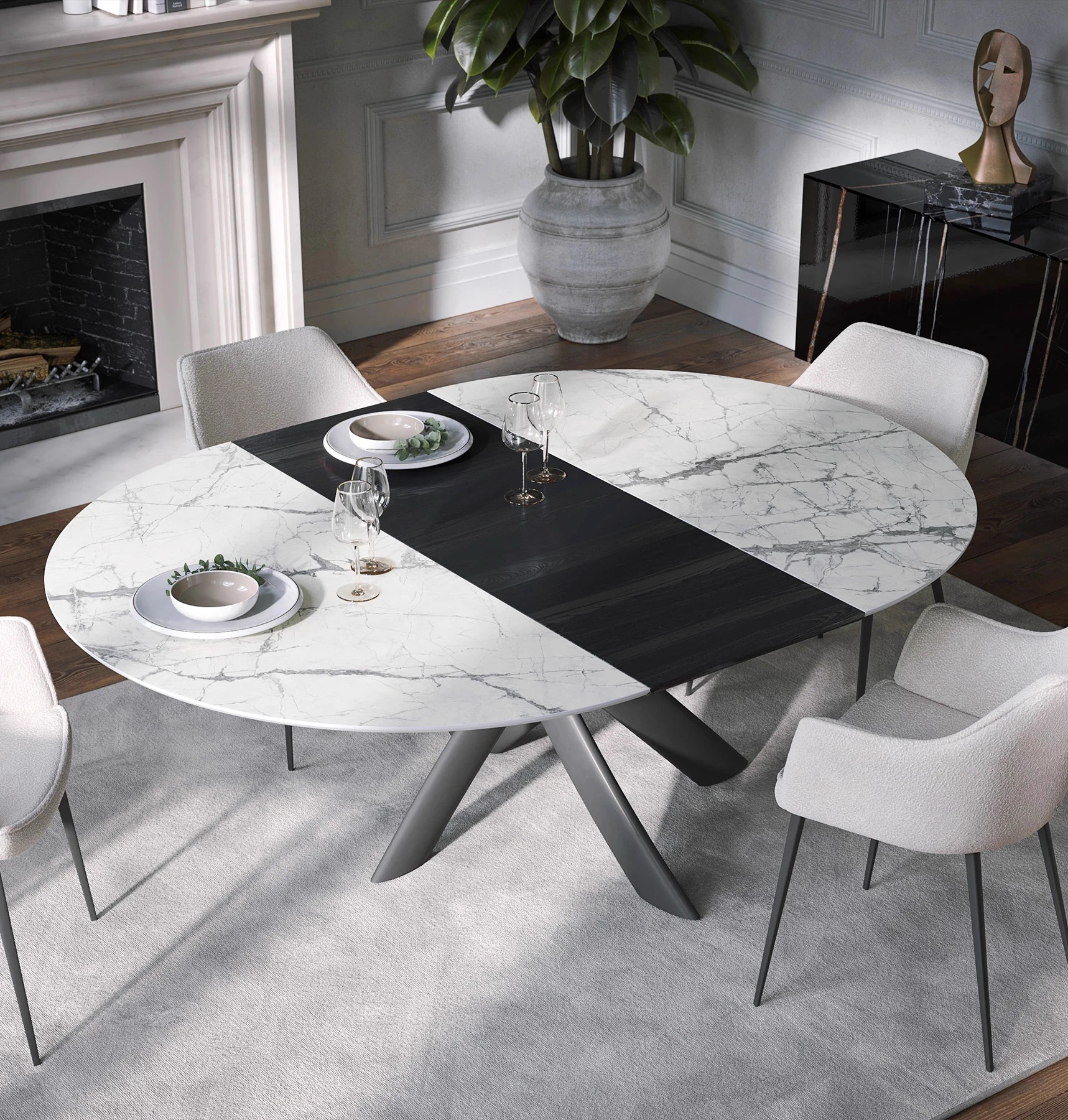 Стол Style Round Ext — Tonin Casa, керамика, фото 2