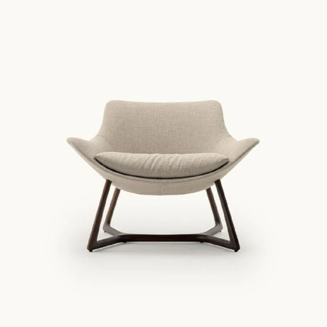 Каркас и наполнение: дерево. Современный дизайн Кресло Harp Small Armchair — Turri Spa, кожа, фото 3