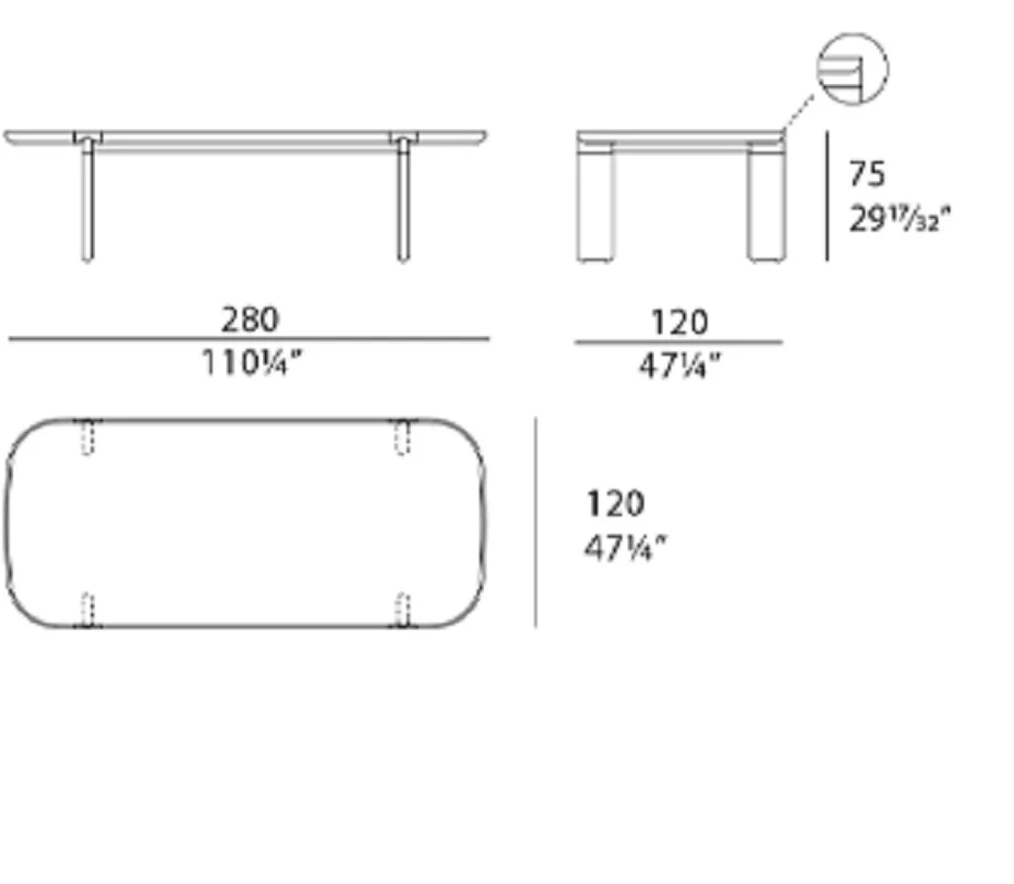 Стол Kenobi Rectangular Table — Turri Spa, кожа, фото 6