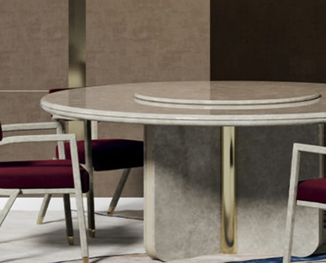 Стол Madison Round Table — Turri Spa, кожа, фото 2