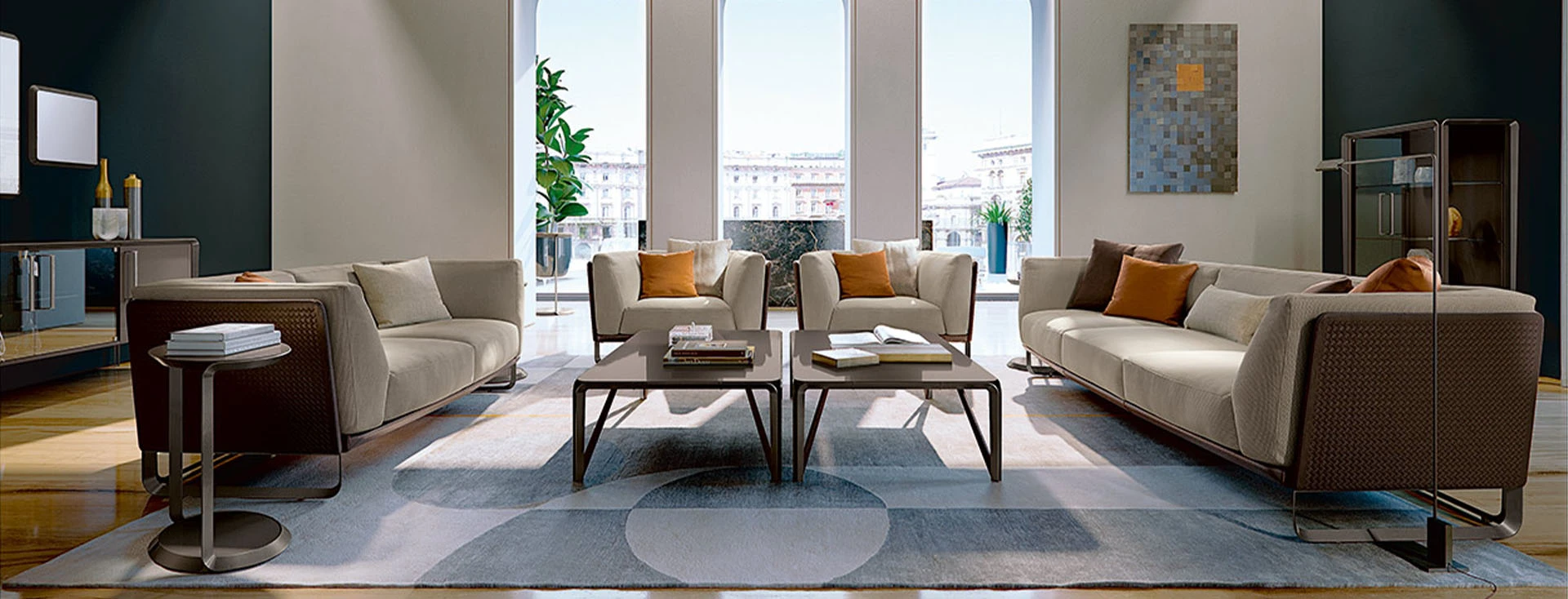 Каркас и наполнение: металл. Современный дизайн Кресло Milano Armchair — Turri Spa, кожа, фото 4
