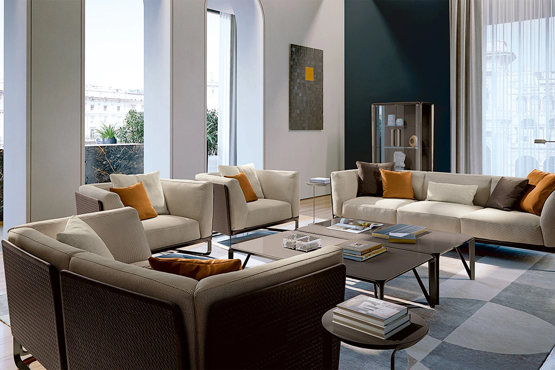 Каркас и наполнение: металл. Современный дизайн Кресло Milano Armchair — Turri Spa, кожа, фото 5